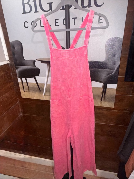 Zenana Outfitters Pants - Zenana Outfitters Bright Pink Wide-Leg Overalls Jumpsuit